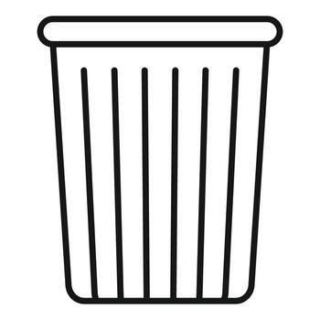 Empty trash can with vertical lines representing capacity vector