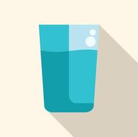 Glass half full of clean drinking water with bubbles on light background vector