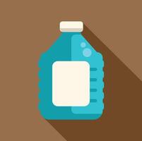 Big plastic detergent bottle with blank label and long shadow vector
