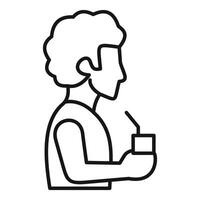 Man controlling drone with remote control device icon vector