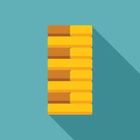 Wooden blocks stacked high, balancing precariously in a towering formation vector