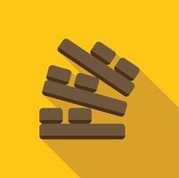 Stacked wooden pallets creating logistics symbol on yellow background vector