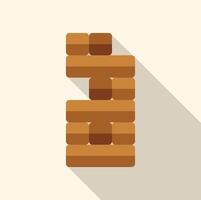 Wooden blocks balancing on top of each other creating a tower vector