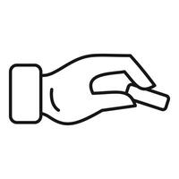 Hand holding small object icon, simple style vector