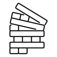 Wooden blocks balancing and stacking precariously, a symbol of risk and strategy vector