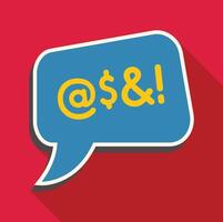 Speech bubble showing internet symbols for communication vector