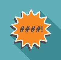 Censored speech bubble showing increasing anger with hashtags and exclamation point vector