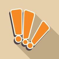 Three orange exclamation marks showing importance and alerting about big news vector
