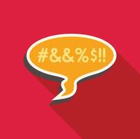 Censored bad words with symbols inside speech bubble is expressing a negative concept vector