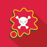 Skull and crossbones in speech bubble representing toxic thinking vector
