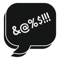 Speech bubble showing swear symbols representing inappropriate language vector