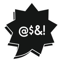 Speech bubble showing obscene words expressing anger and insult vector