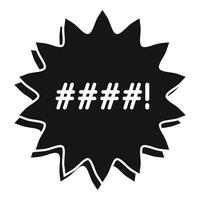 Black swearing chat bubble showing anger with multiple hash symbols vector