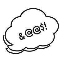 Thought bubble expressing censored profanity with symbols vector