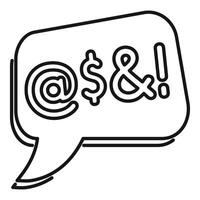 Speech bubble showing at, dollar, ampersand, and exclamation mark symbols vector