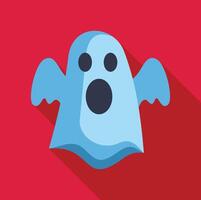Screaming ghost floating on red background for halloween party decoration vector