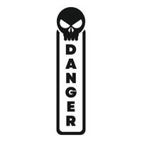 Danger sign with skull showing high risk and hazard vector