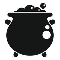 Boiling witch cauldron with bubbling potion for halloween party vector