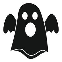 Black surprised ghost flying with open mouth and wings extended vector