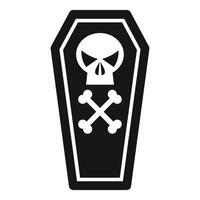 Black coffin with skull and crossbones illustrating death vector