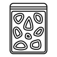 Dried fruits forming a delicious and healthy snack in a rectangular container vector