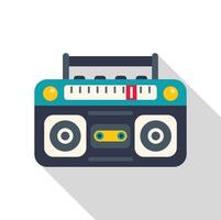 Retro boombox playing music with radio tuner displaying frequency vector