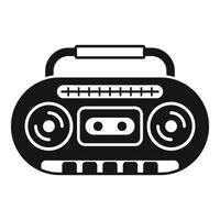 Portable cassette player with radio tuner and handle for easy carrying vector