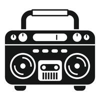 Portable boombox playing music with handle and controls vector