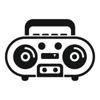 Retro boombox playing music with cassette player and radio tuner vector