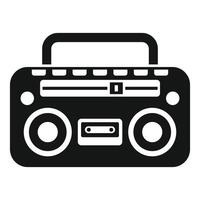 Portable cassette player playing music with radio tuner and speakers vector