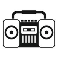 Portable stereo cassette player broadcasting music with two speakers vector