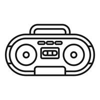 Portable cassette player playing music with two speakers and buttons vector