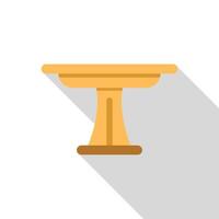 Round wooden table standing on one leg casting long shadow vector