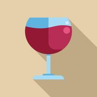 Glass of red wine showing alcohol content and minimalist style vector