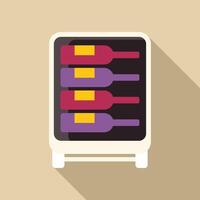 Wine cooler storing bottles for preservation and serving vector