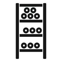 Wine shelf storing bottles for aging and serving wine vector