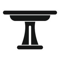 Round table standing on one leg supporting a wide top surface vector