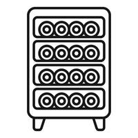 Wine refrigerator storing bottles, keeping wine fresh and ready to serve vector