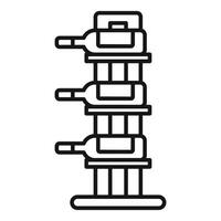 Wine rack storing three bottles of wine in a modern style vector