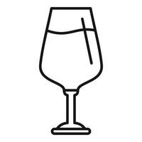 Wineglass with drinking straw showing refreshing beverage inside vector