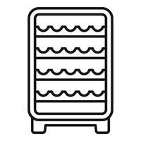 Wine refrigerator showing wavy shelves for storing bottles horizontally vector