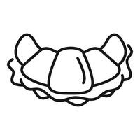 Freshly baked croissant resting on a delicate doily, a culinary delight vector