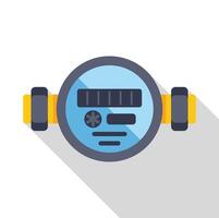 Water meter with pipes showing water consumption data on display vector