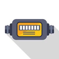 Gas meter measuring energy consumption with display showing usage data vector
