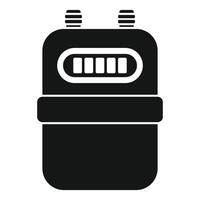 Gas meter measuring energy consumption in simple style icon vector