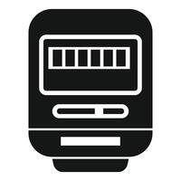 Electric meter measures energy consumption with digital display vector