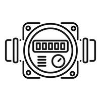 Water meter showing consumption data with pipes and digital display vector