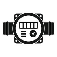Water meter measuring water consumption with pipes and displaying data vector