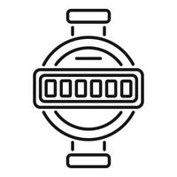 Smartwatch showing empty battery indicator and wireless charging symbol vector
