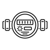 Water meter measuring water consumption with pipes, monitoring usage and billing vector